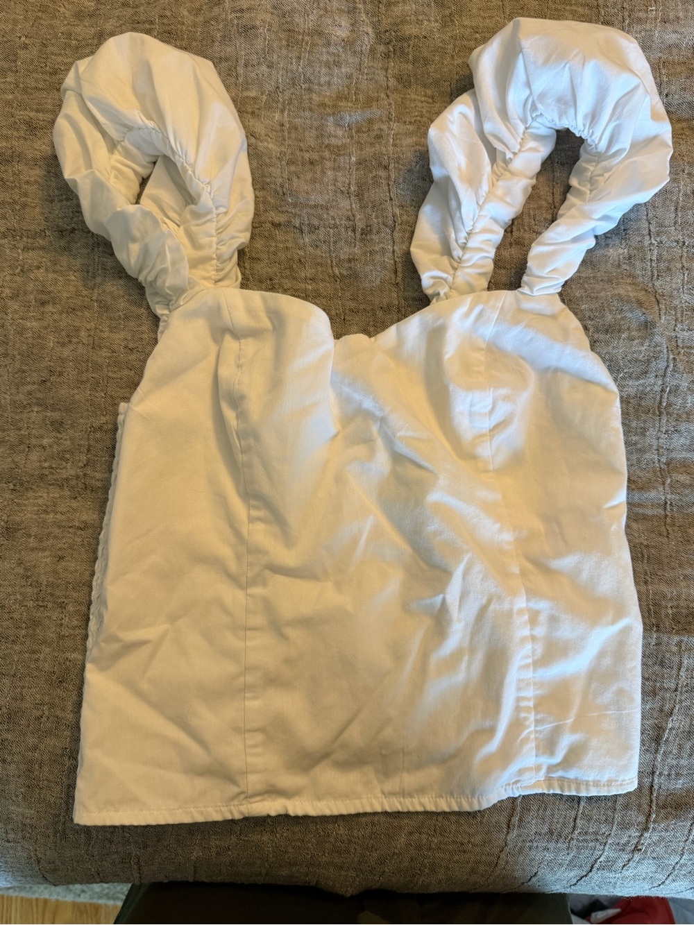 A&F White Strap Crop Top